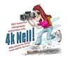 Cartoon: 4K Nell (small) by Ian Baker tagged 4k,nell,videographer,video,high,definition,shoot,girl,woman,fictitious,character,merchandise,humour,comedy,humor,satire,parody,ian,baker,cartoon,caricature,illustration,shirt,design