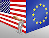 Cartoon: usakyj (small) by Lubomir Kotrha tagged usa,eu,dollar,euro,import,export,tariffs
