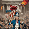 Cartoon: wall street (small) by ab tagged börse,usa,crash,welt,aktien,markt,dowjones,dax,handel,wertpapiere,trump,zölle,auto,tesla,unclesam,april