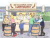 Cartoon: currywurst (small) by woessner tagged woessner,karikatur,cartoon,ernährung,nahrungsmittel,ungesund,fett,fettleibig,pommes,majo,ketchup,schweinefleisch,massentierhaltung,vegetarisch,verführung,überredung,werbung,currywurst,der,gesundheit,zuliebe,essen,junk,food,imbiss,wurstbude,rechtsdrehende,