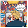 Cartoon: Missing vote (small) by A Human tagged usa trump harris kamala donald wahlen elections president präsident stimme vote wahlbetrug fraud bunker golf campaign americans amerikaner ballot states