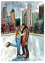 Cartoon: Wollman Rink (small) by Pascal Kirchmair tagged ice,skating,in,central,park,wollman,rink,new,york,city,aquarell,watercolor,watercolour,pascal,kirchmair,artwork,kunst,künstler,illustration,sepia,ink,drawing,tusche,tuschezeichnung,zeichnung,cartoon,caricature,karikatur,ilustracion,dibujo,desenho,disegno,ilustracao,illustrazione,illustratie,dessin,de,presse,du,jour,art,of,the,day,tekening,teckning,cartum,vineta,comica,vignetta,caricatura,portrait,porträt,portret,retrato,ritratto,arte,aquarelle,kiss,kissing,kuss,küssendes,paar,love,lovers,liebe,liebespaar,amour,amor,amore,querer,passion,affection,leidenschaft,carino,affetto